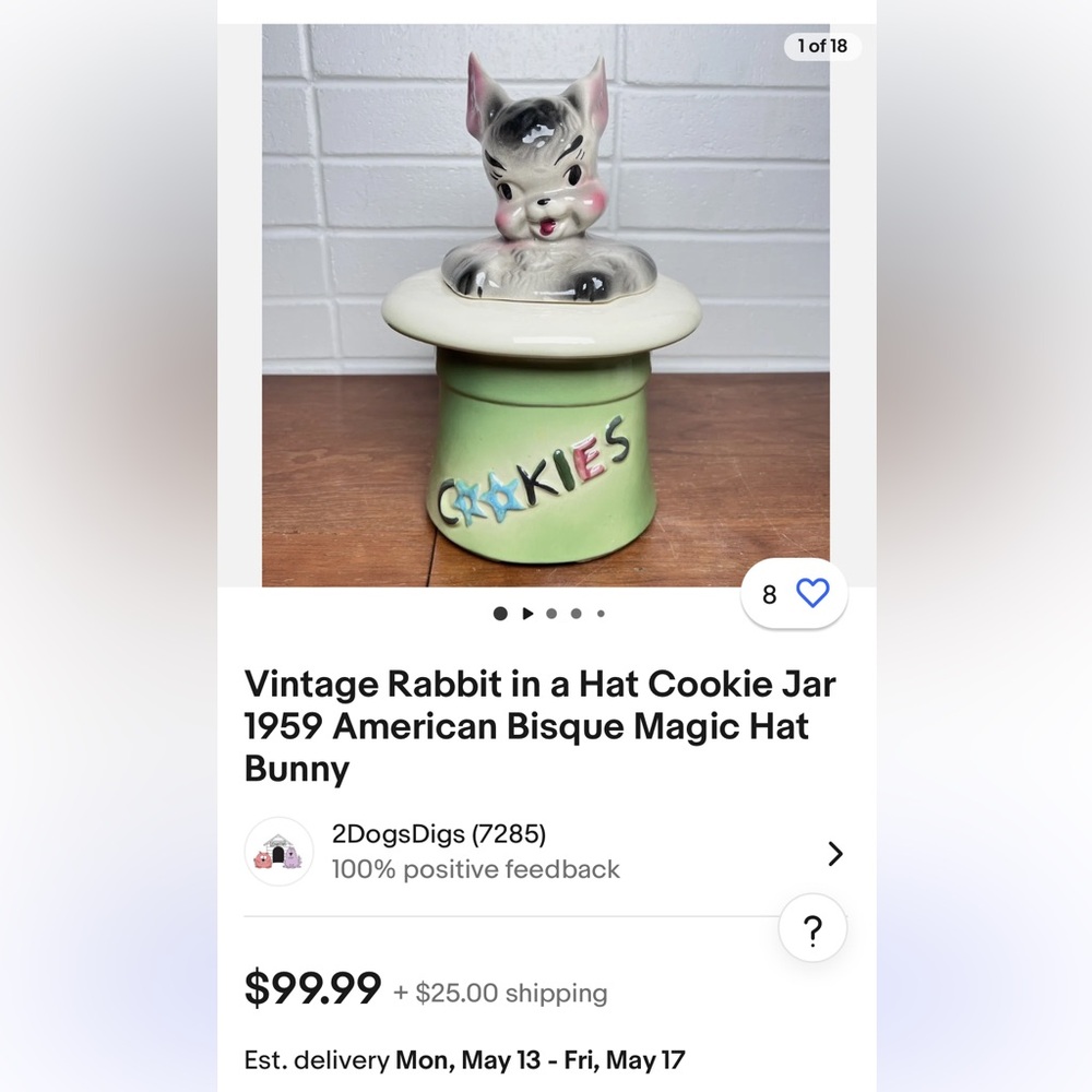 Vintage bunny cookie jar - Picture 4 of 4